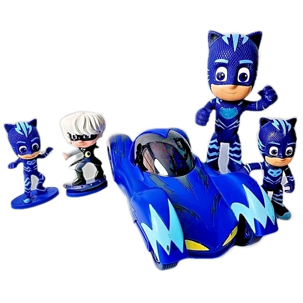 Lot 5 PJ Masks Cat-Car, PJ Masks 6" Talking, 3½" Posable, Mini 3" Luna Girl & PJ